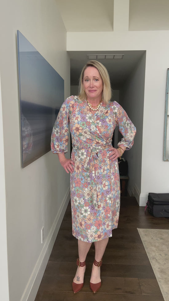 Load and play video in Gallery viewer, Flower Power Wrap Dress - PRE-SHOP

