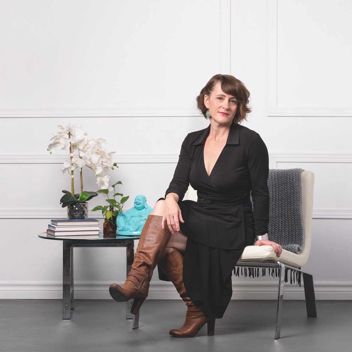 Black Wrap Dress - Dotty