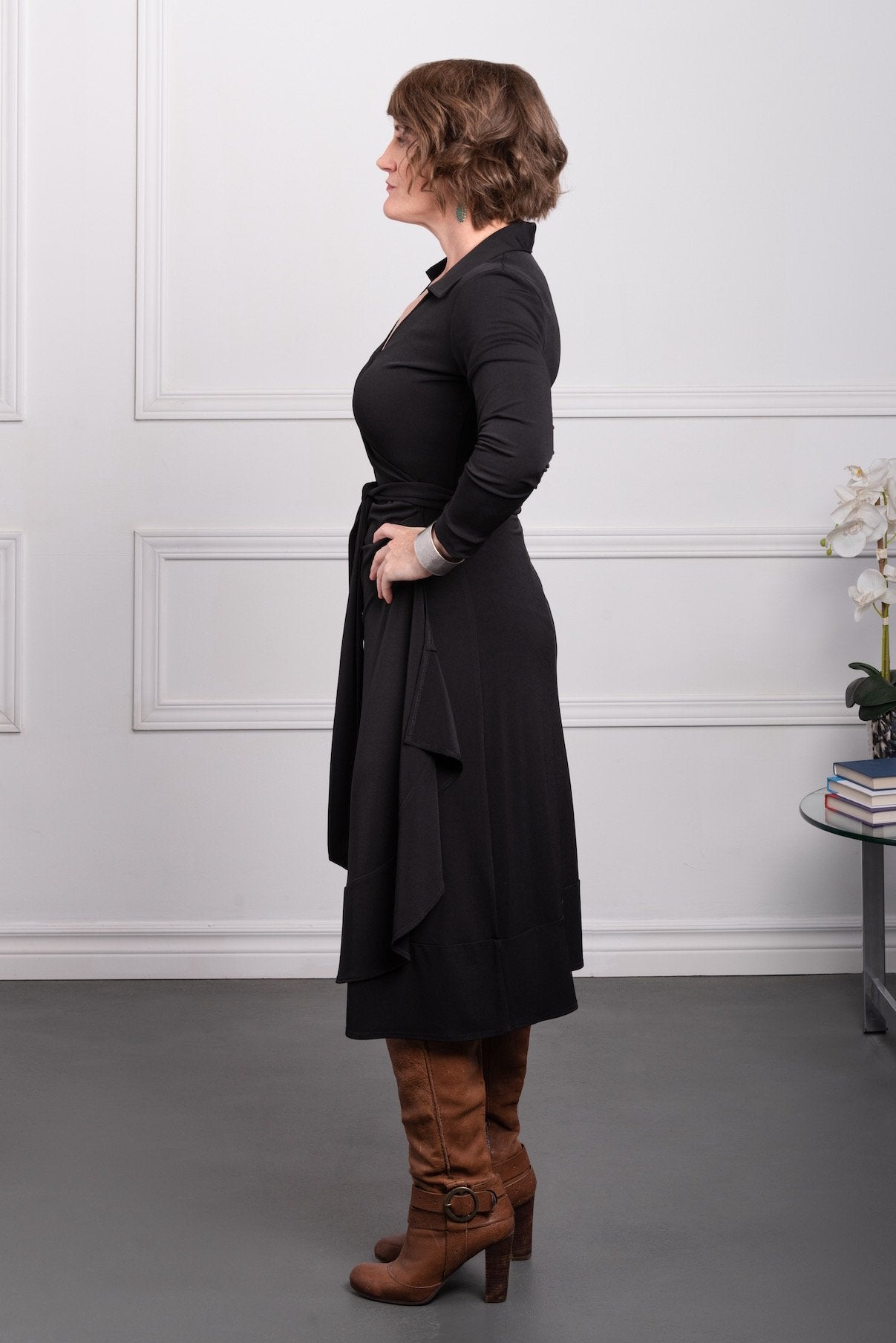 Black Wrap Dress - Dotty