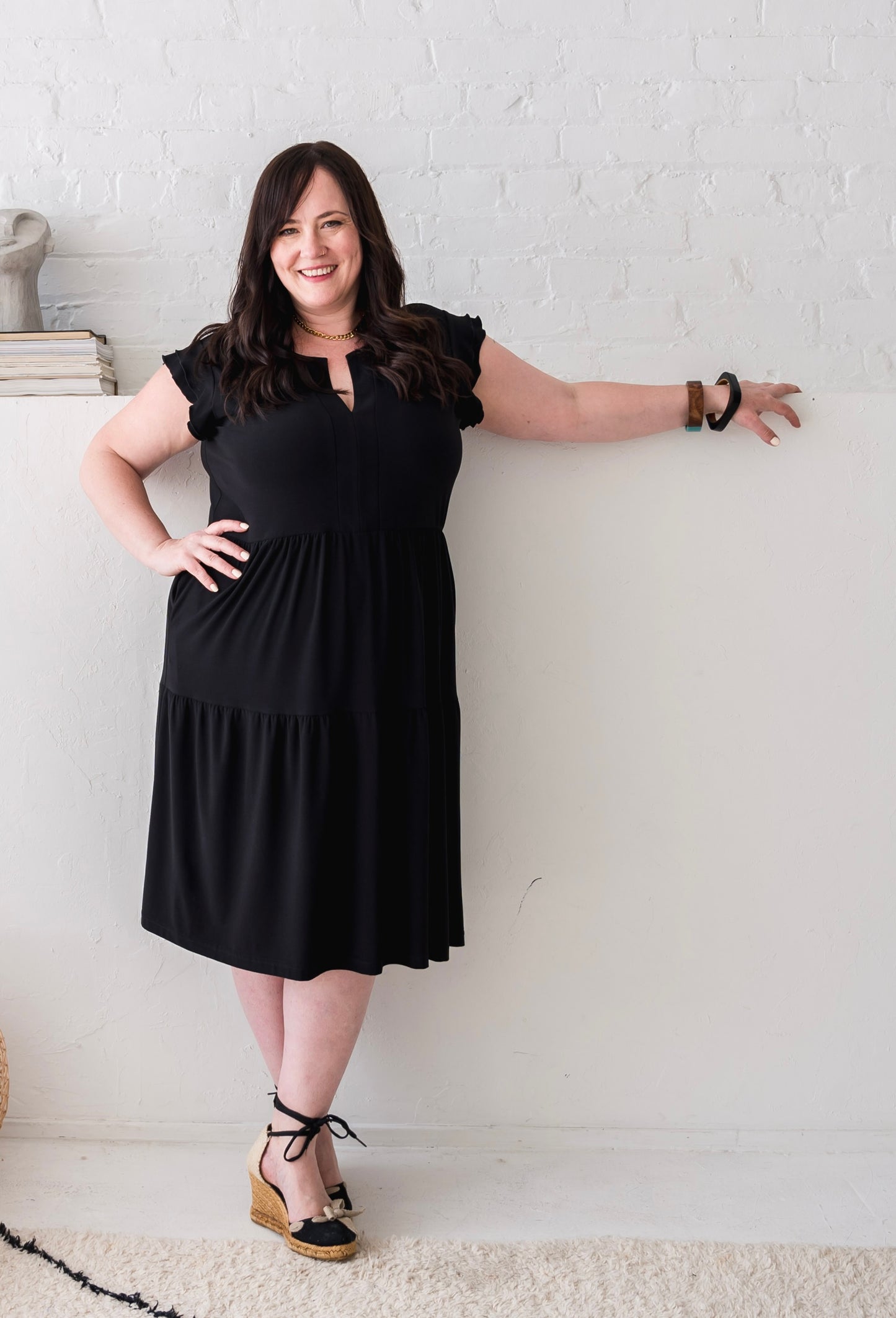 Black Fit + Flare Dress Dotty Black Fit + Flare Dress Dotty