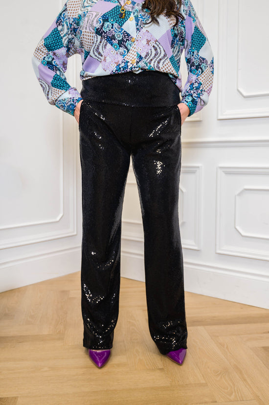 Sequin Straight Leg Pants