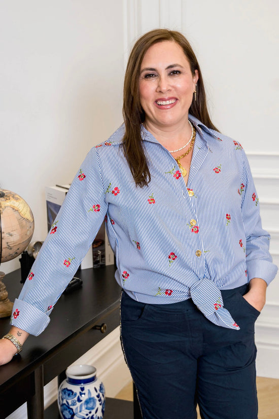 Stripes + Roses Shirt