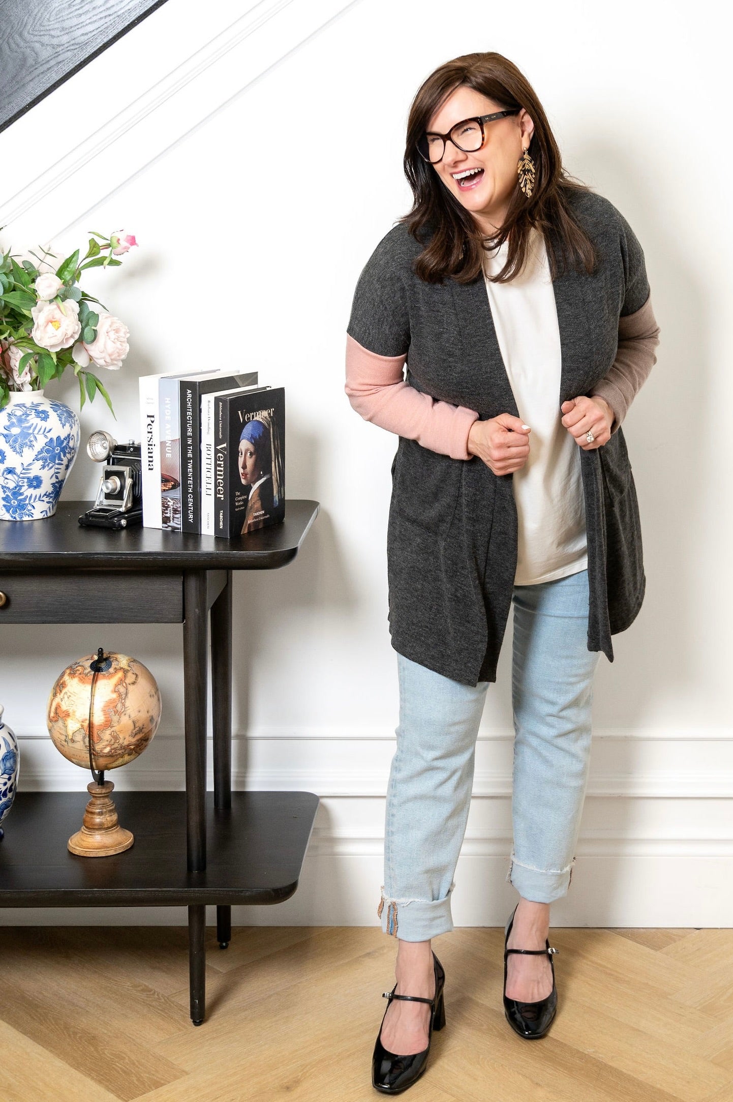 Charcoal + Pink + Mink Cardigan