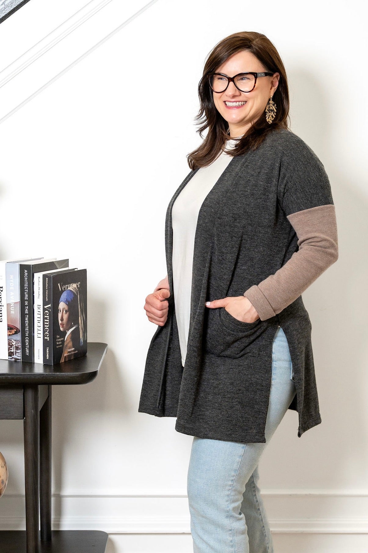 Charcoal + Pink + Mink Cardigan