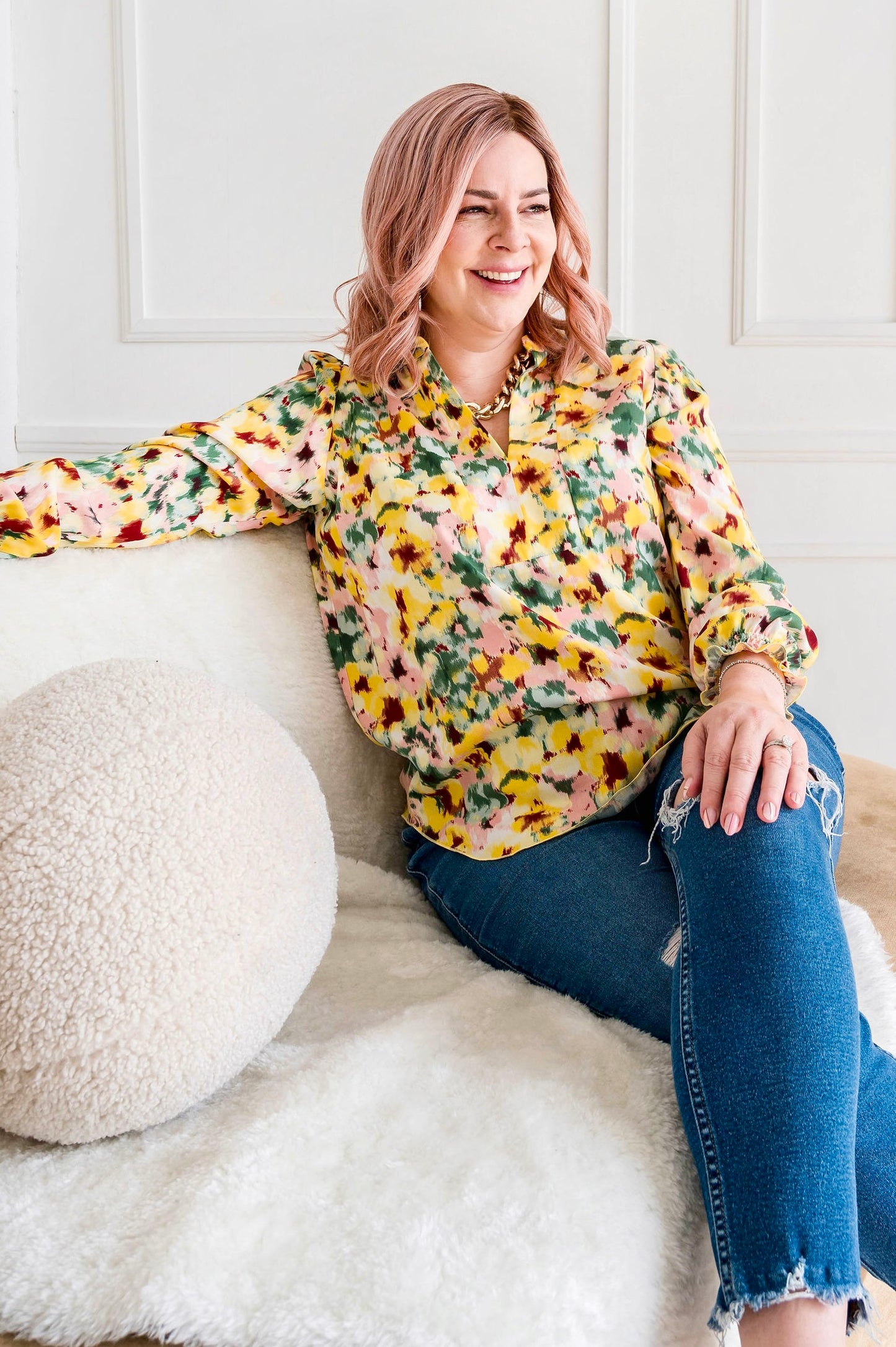 Abstract Floral Blouse