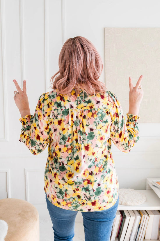 Abstract Floral Blouse