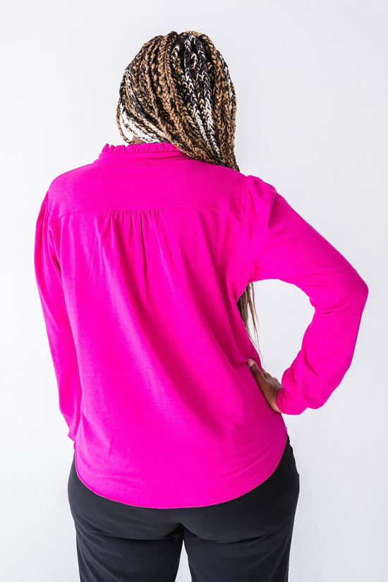 Raspberry Pink Sweater Blouse