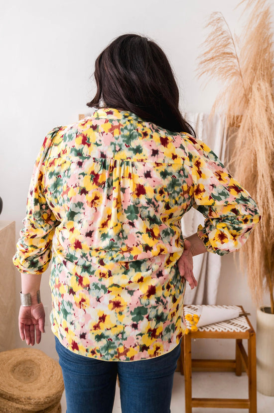 Abstract Floral Blouse
