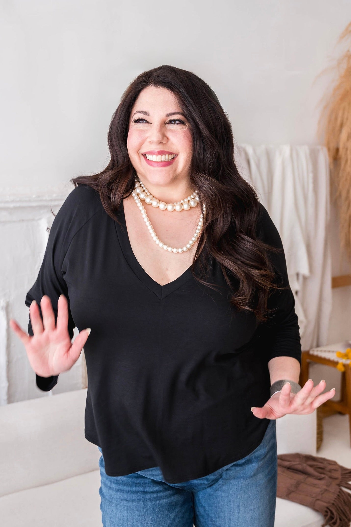 Black Bamboo v-neck