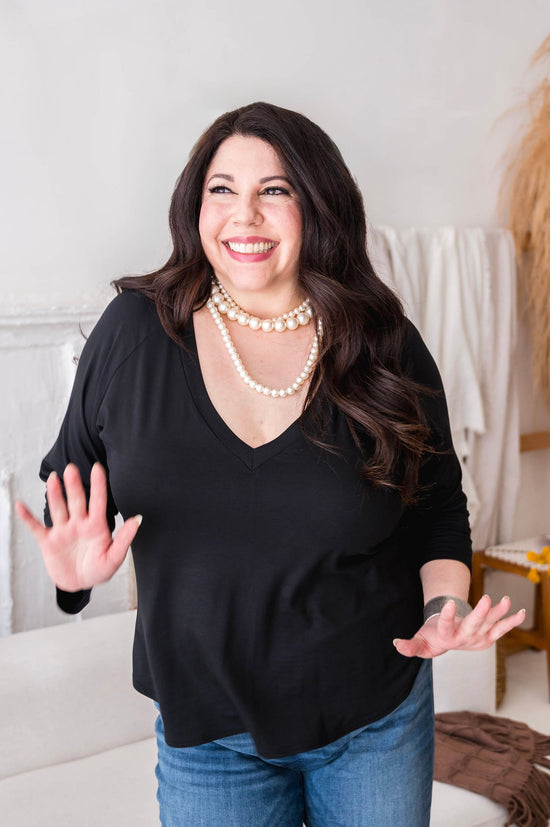 Black Bamboo v-neck