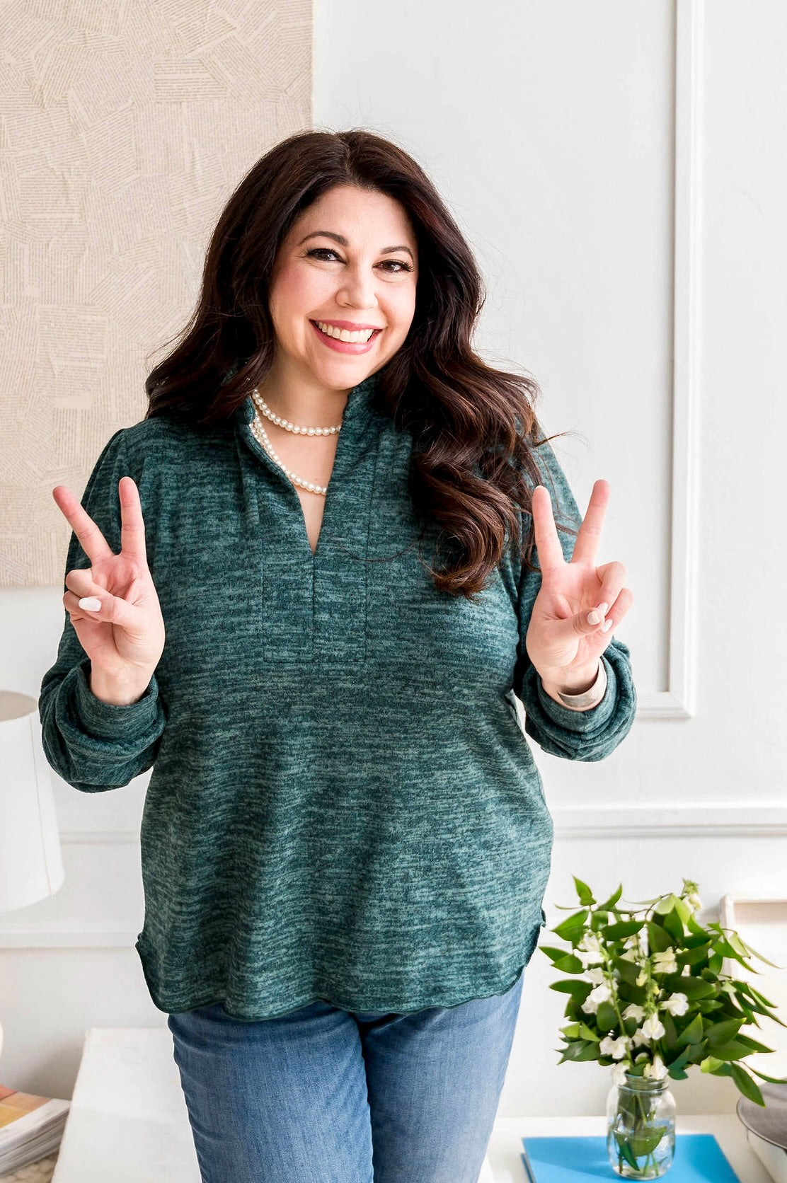 Green Sweater Blouse