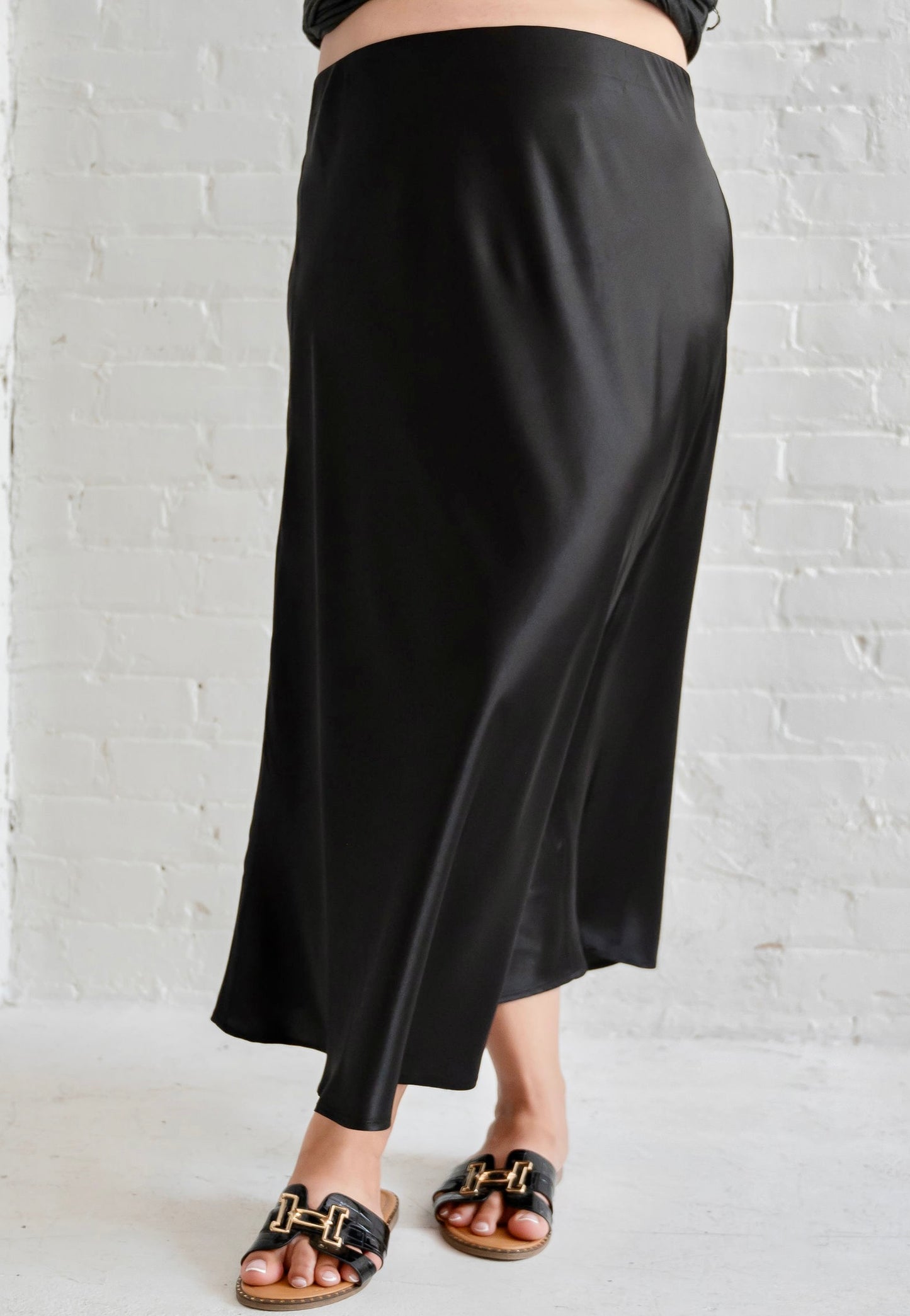 Black Satin Skirt