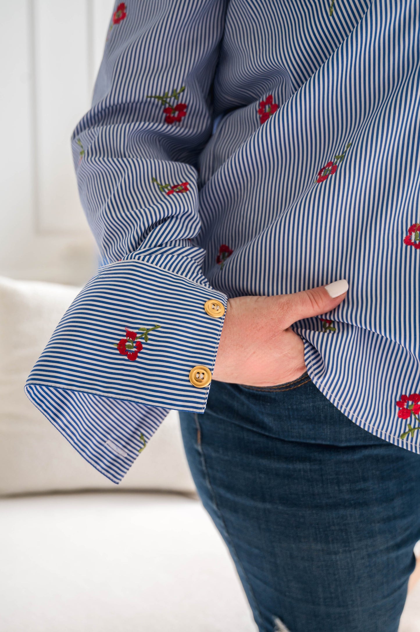 Stripes + Roses Shirt