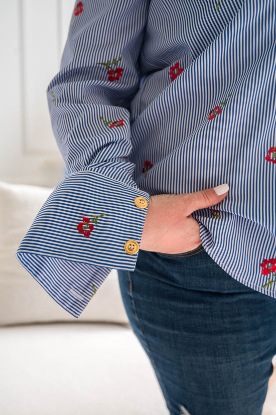 Stripes + Roses Shirt