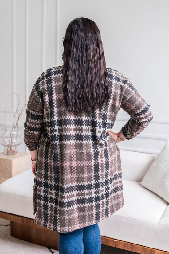 Pink + Mocha Slit Cardigan - PRE-SHOP