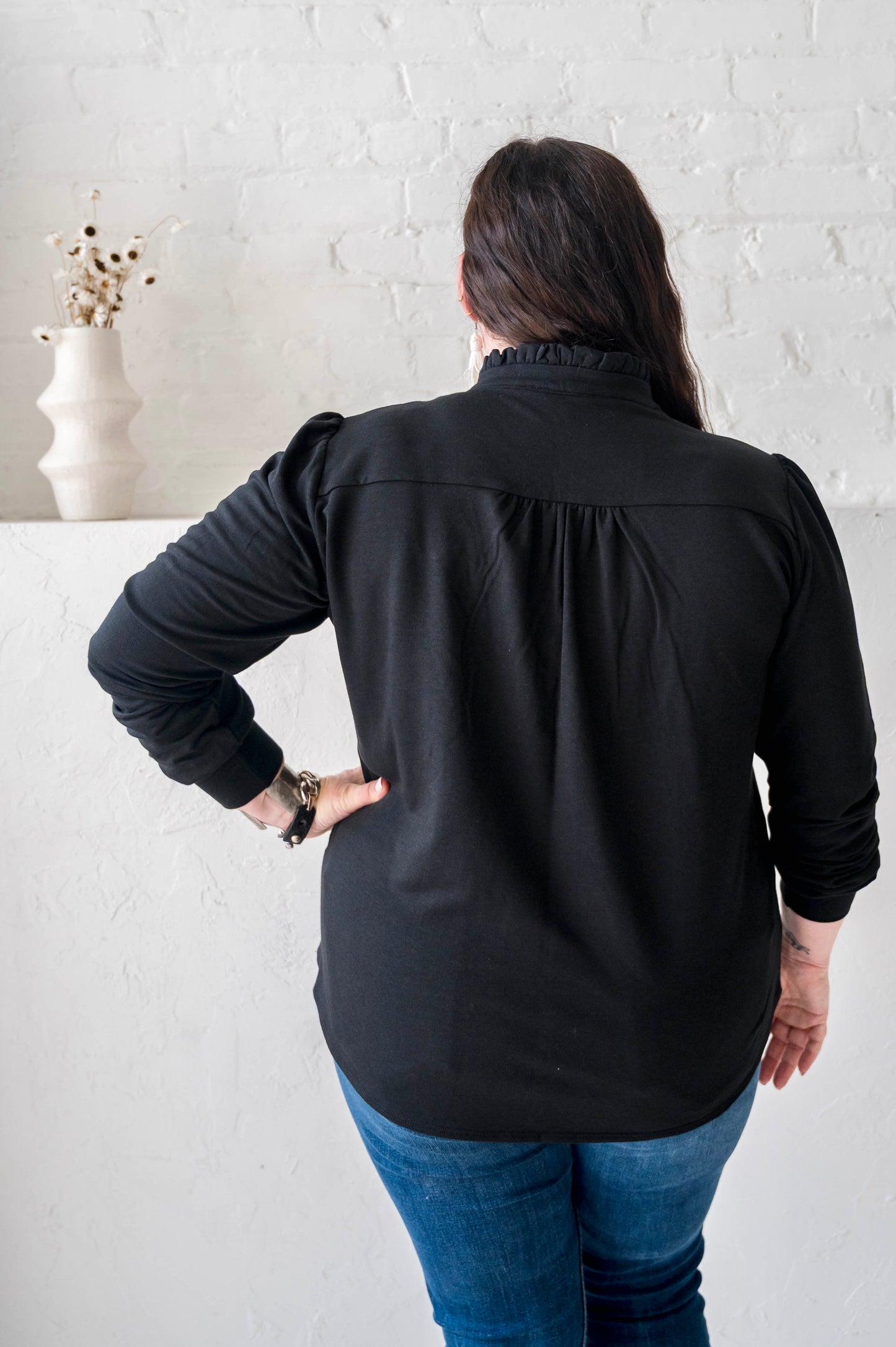 Black Sweatshirt Blouse