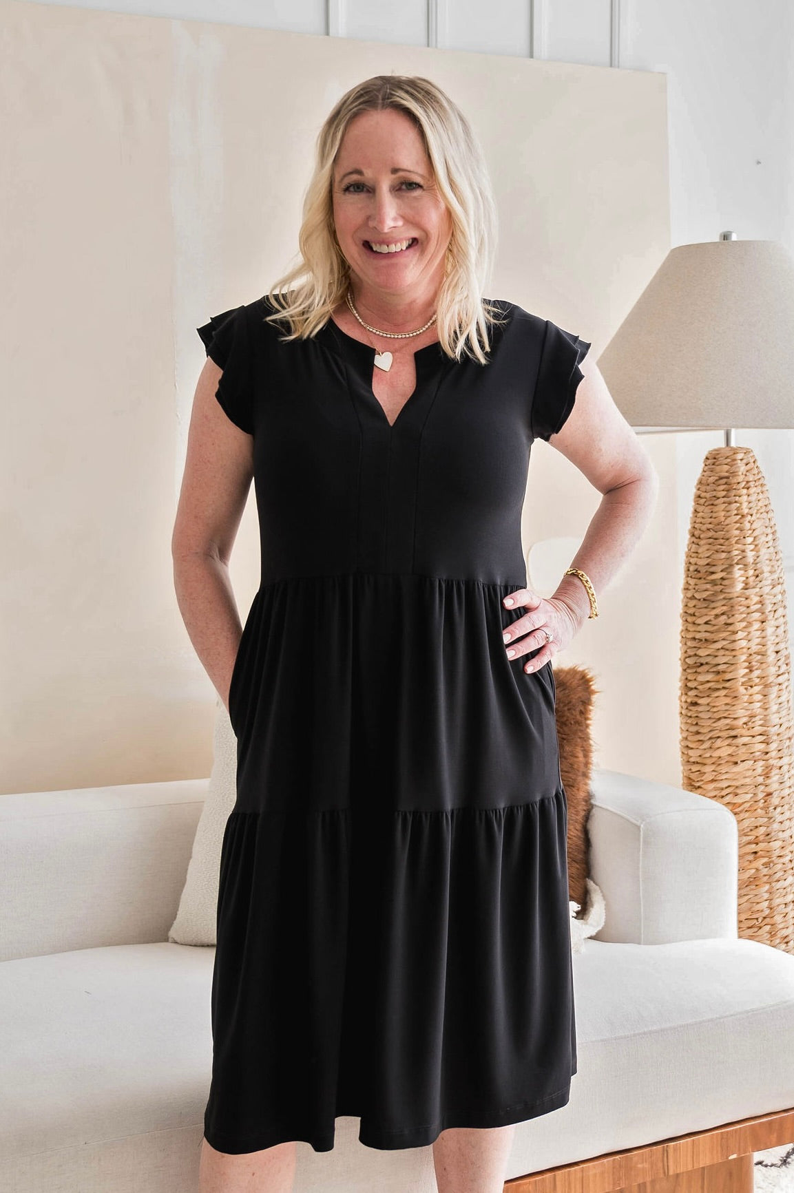Black Fit + Flare Dress Dotty Black Fit + Flare Dress Dotty