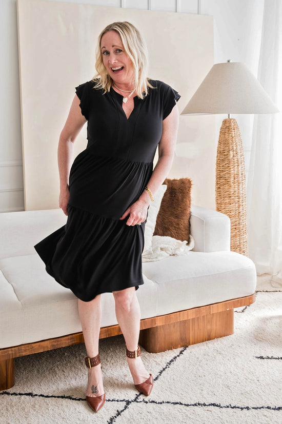 Black Fit + Flare Dress