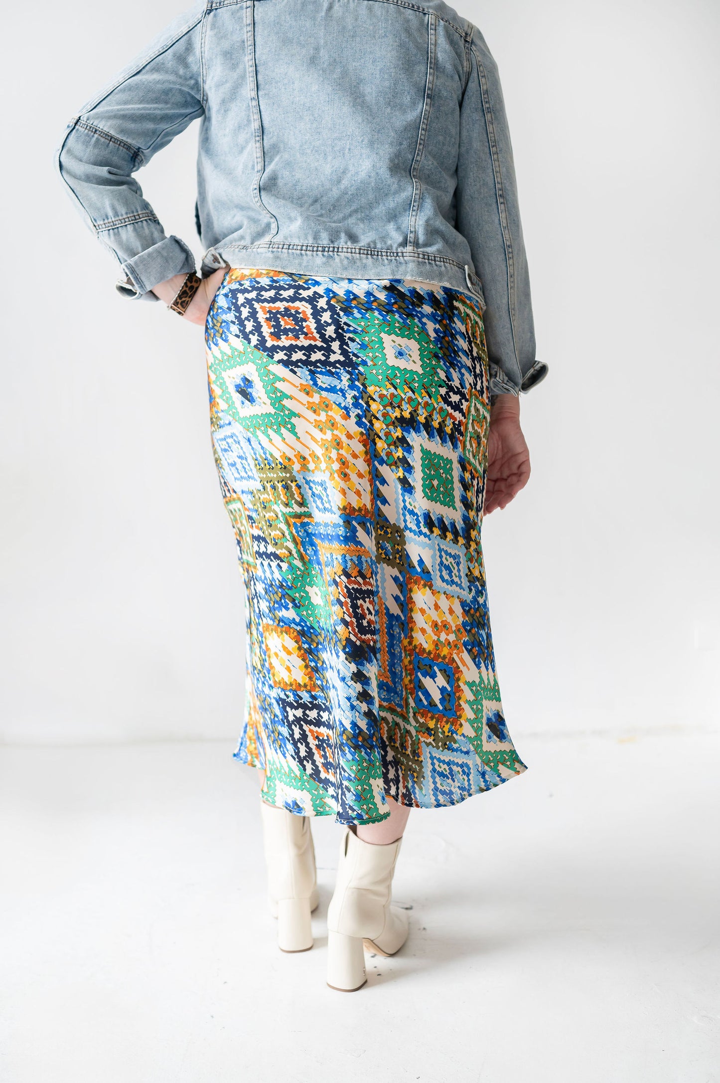 The Printed Satin Skirt
