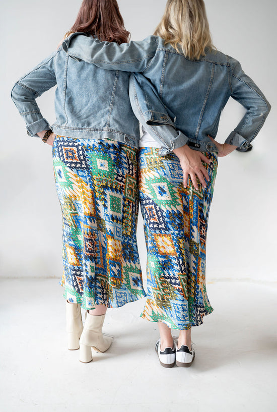 The Printed Satin Skirt