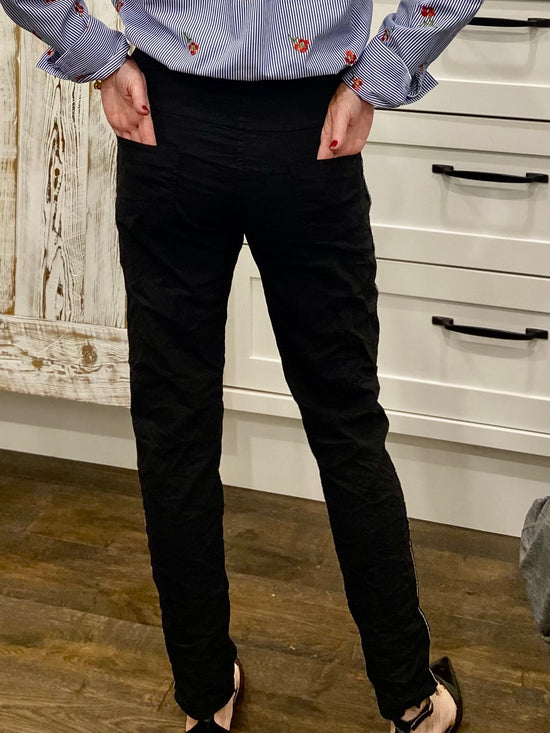 Rhinestone Black Pants