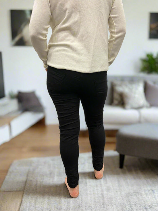 Rhinestone Black Pants