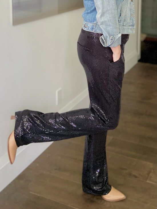 Sequin Straight Leg Pants - PRE-ORDER the PARTY PANTS