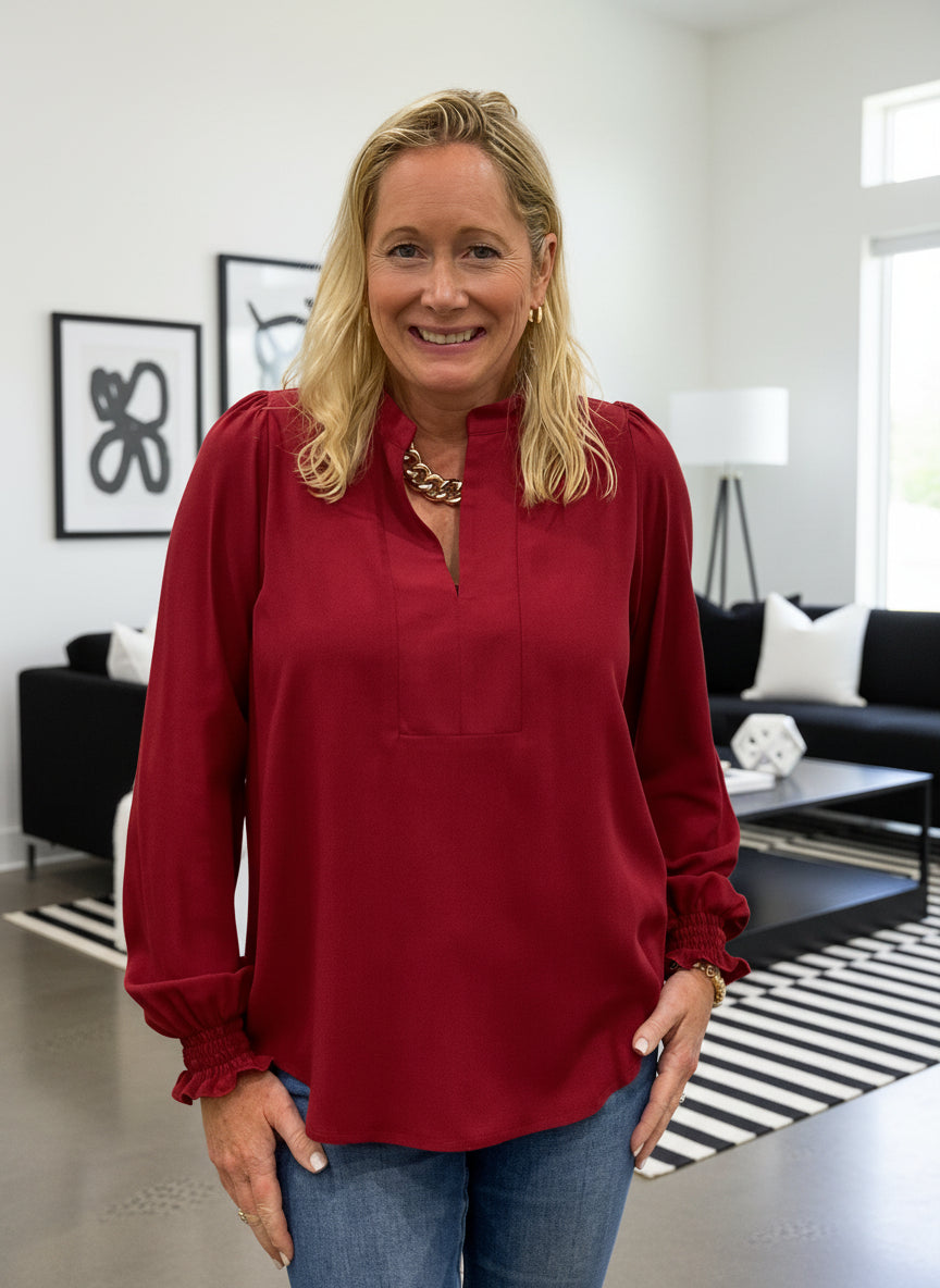 The Burgundy Blouse