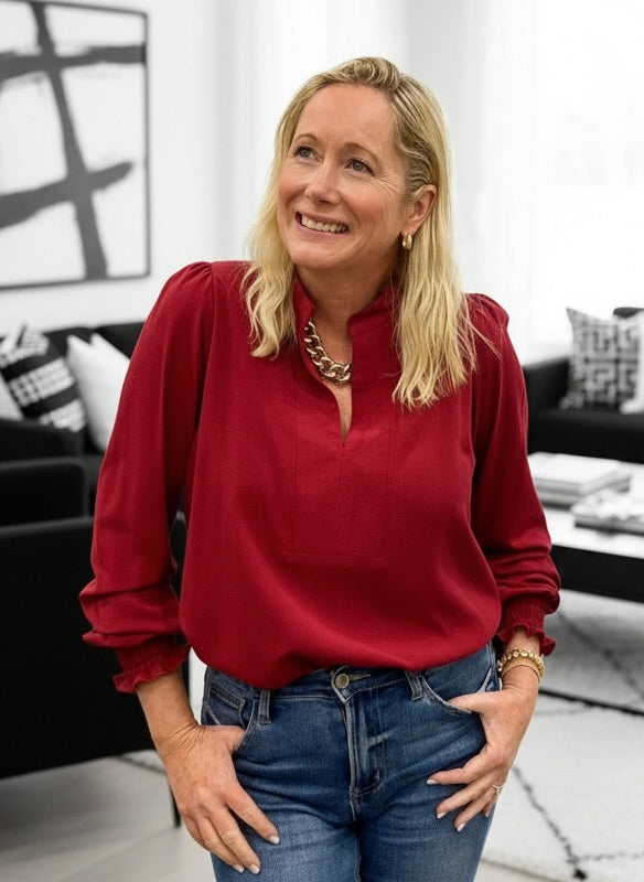 The Burgundy Blouse