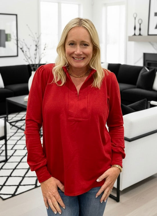 Ruby Red Sweater Blouse