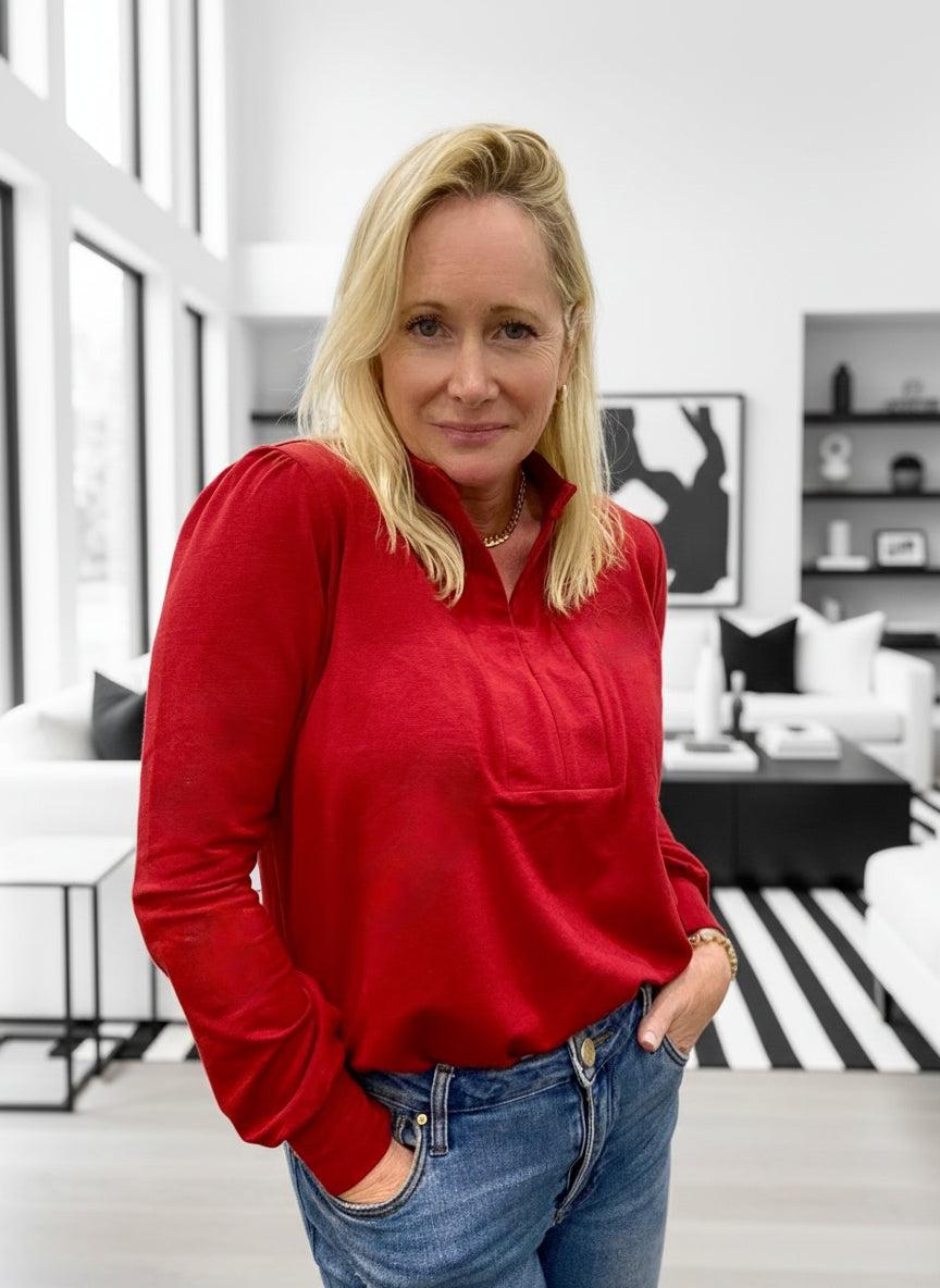 Ruby Red Sweater Blouse