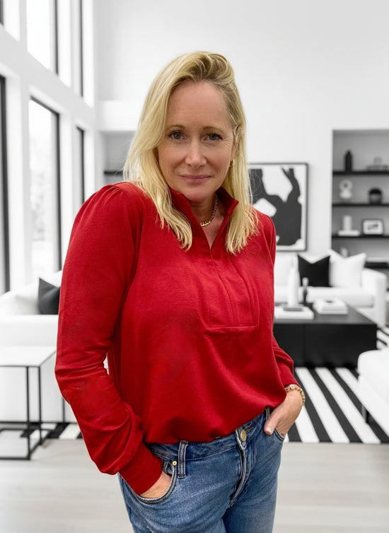 Ruby Red Sweater Blouse