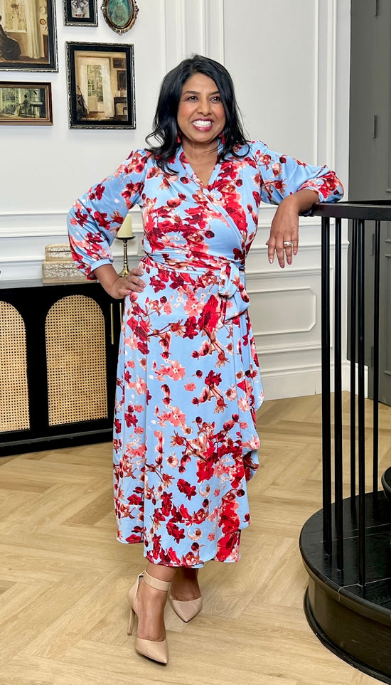 Cherry Blossom Wrap Dress Dotty Cherry Blossom Wrap Dress Dotty