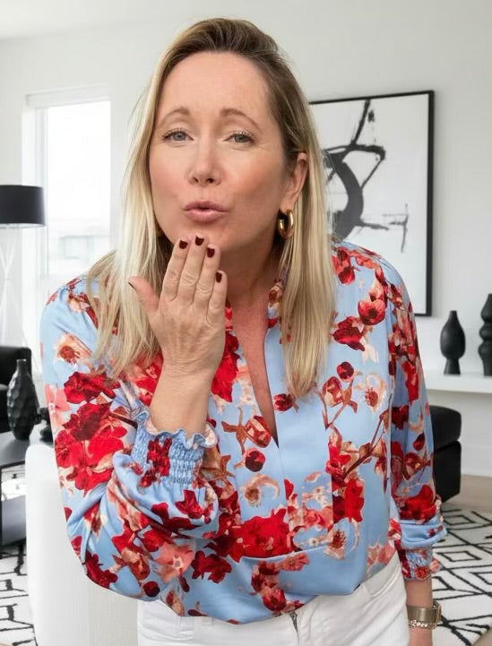 Floral Matte Jersey Blouse