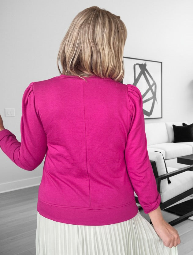 V-Neck Hot Pink Sassy Sweatshirt