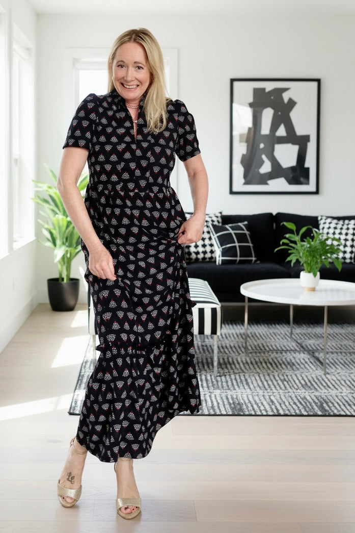 Black Art Deco Dress