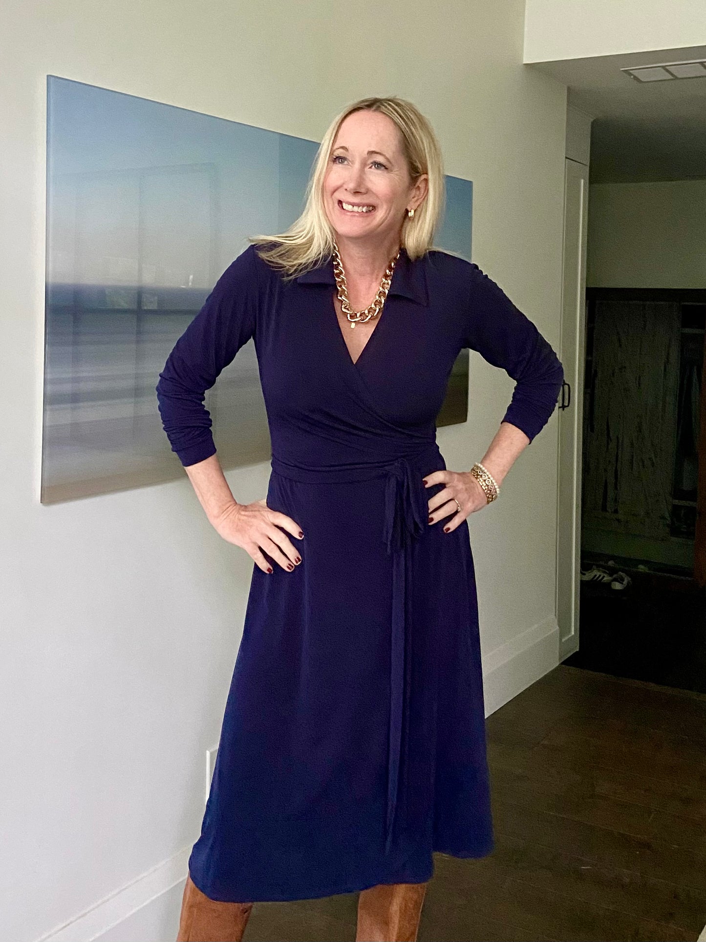 Navy Wrap Dress