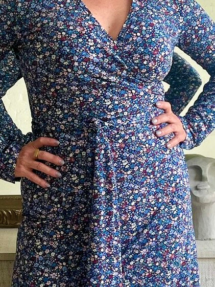 Ditzy Print Wrap Dress