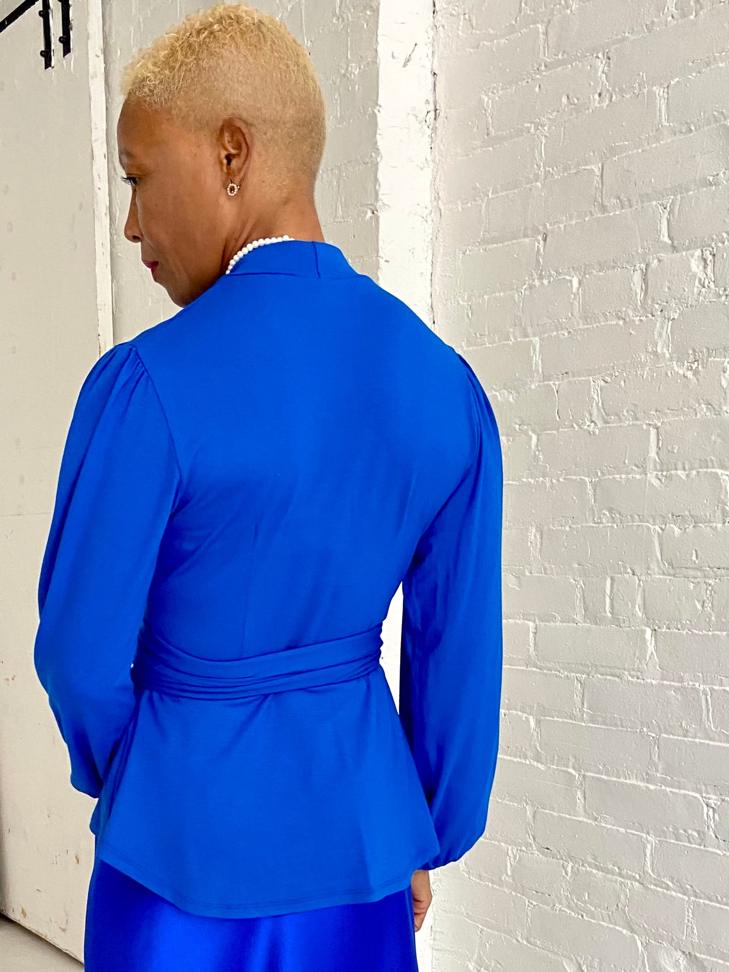 Royal Blue Wrap Top