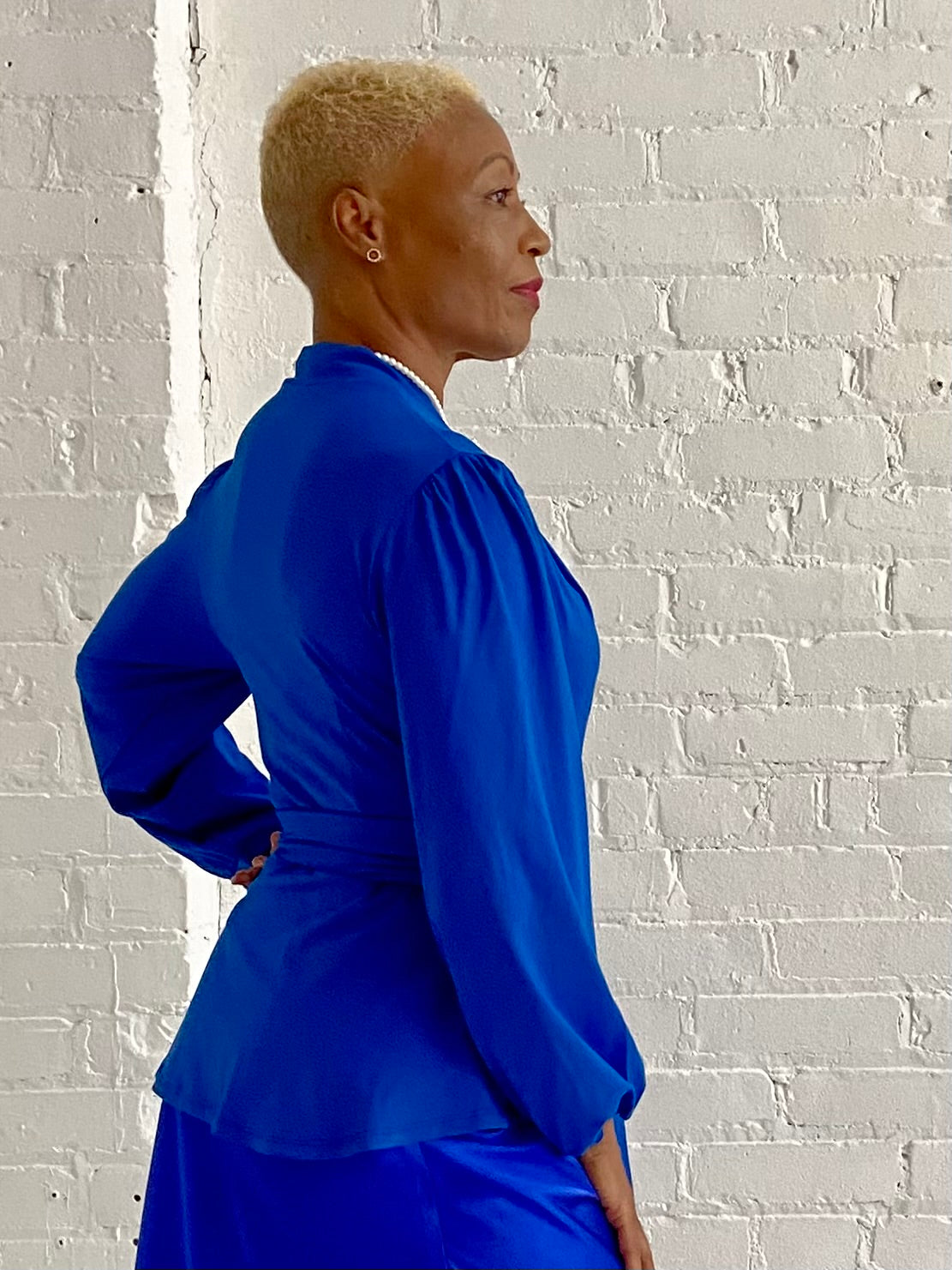 Royal Blue Wrap Top