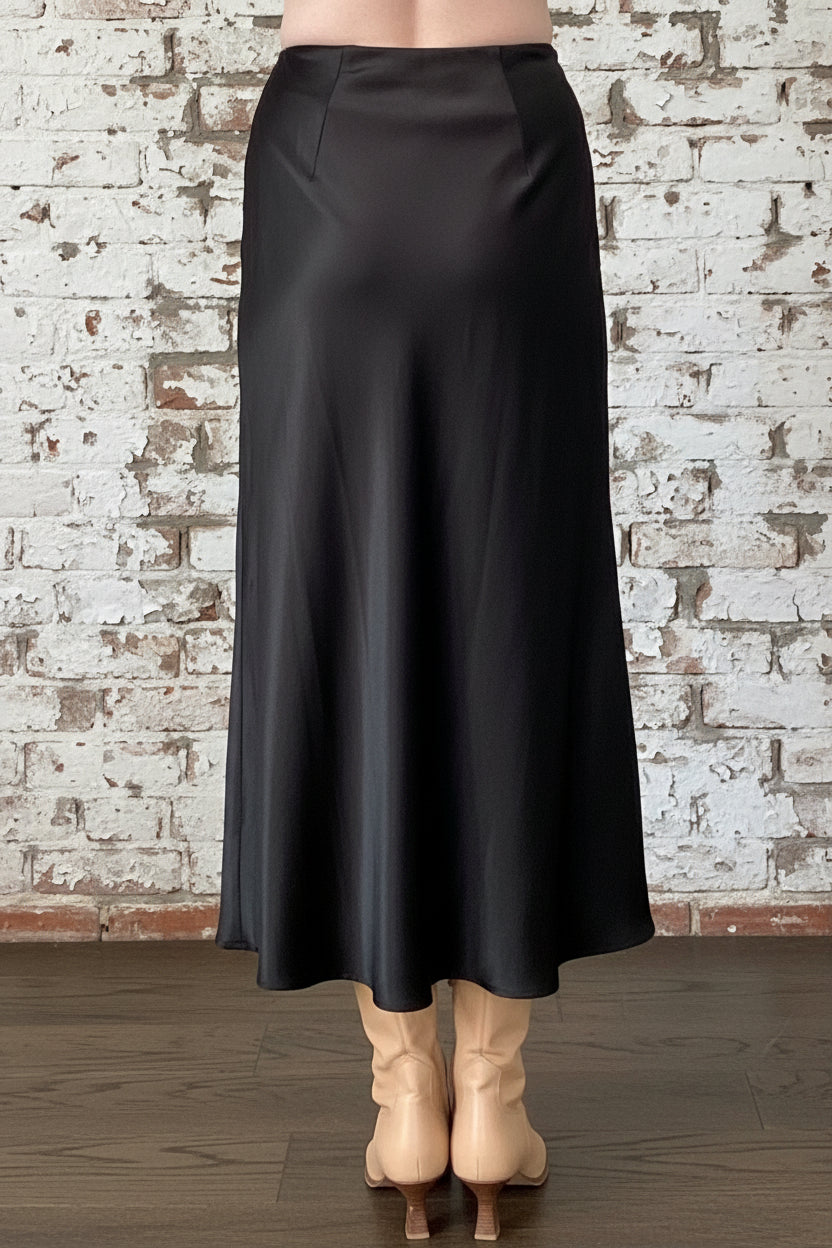 Black Satin Skirt