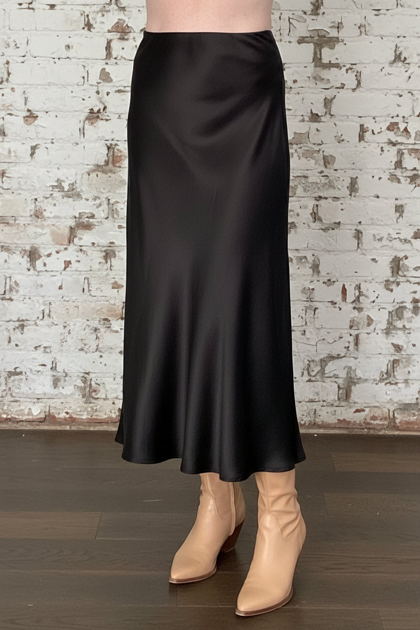 Black Satin Skirt