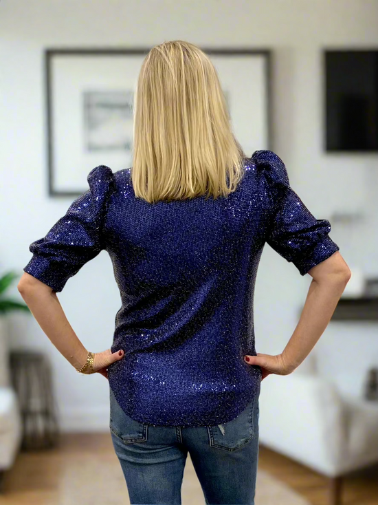 The Navy Sequin Darling Tee