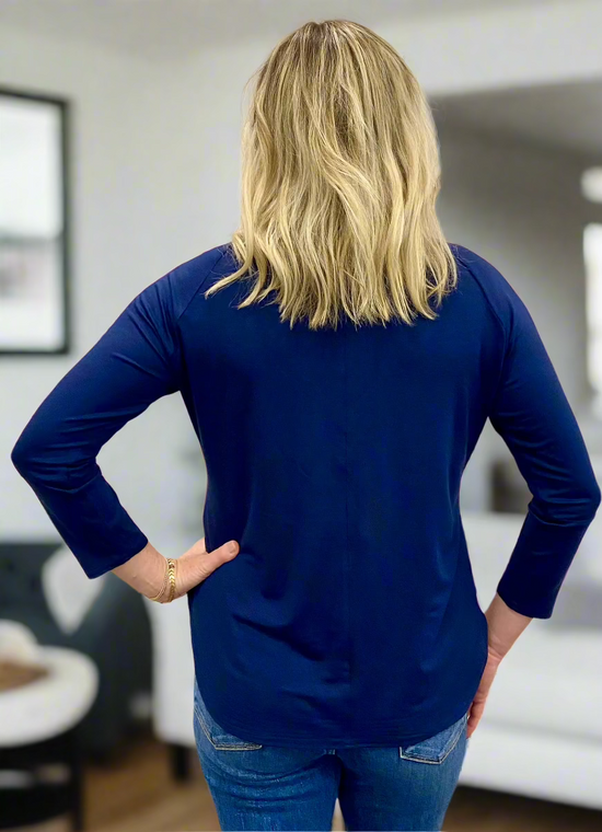 Navy Bamboo V-Neck