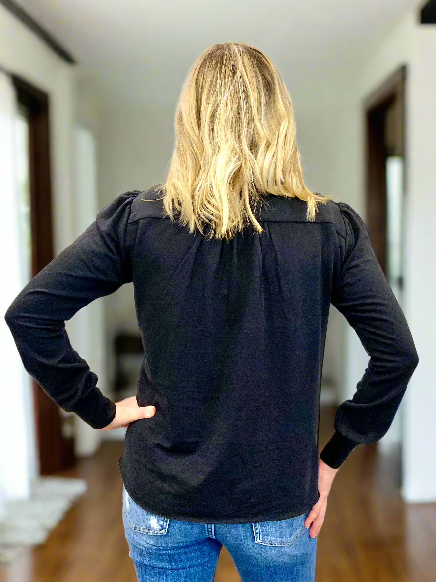 Black Sweater Blouse - PRE-ORDER