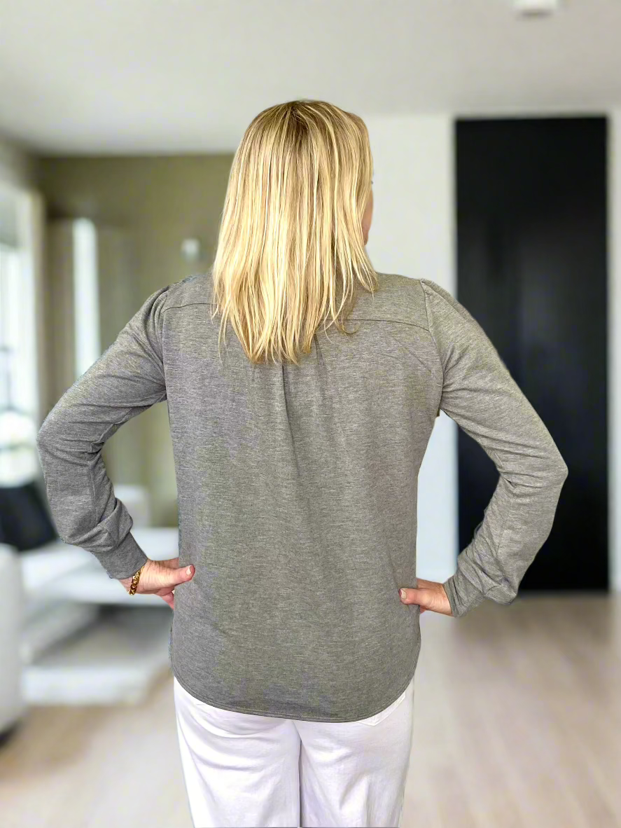 Heather Grey Sweater Blouse