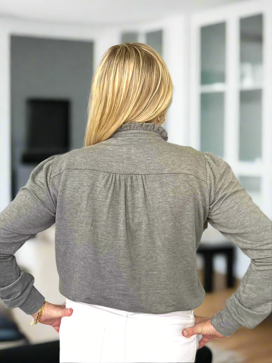 Heather Grey Sweater Blouse