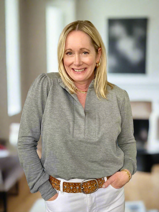 Heather Grey Sweater Blouse