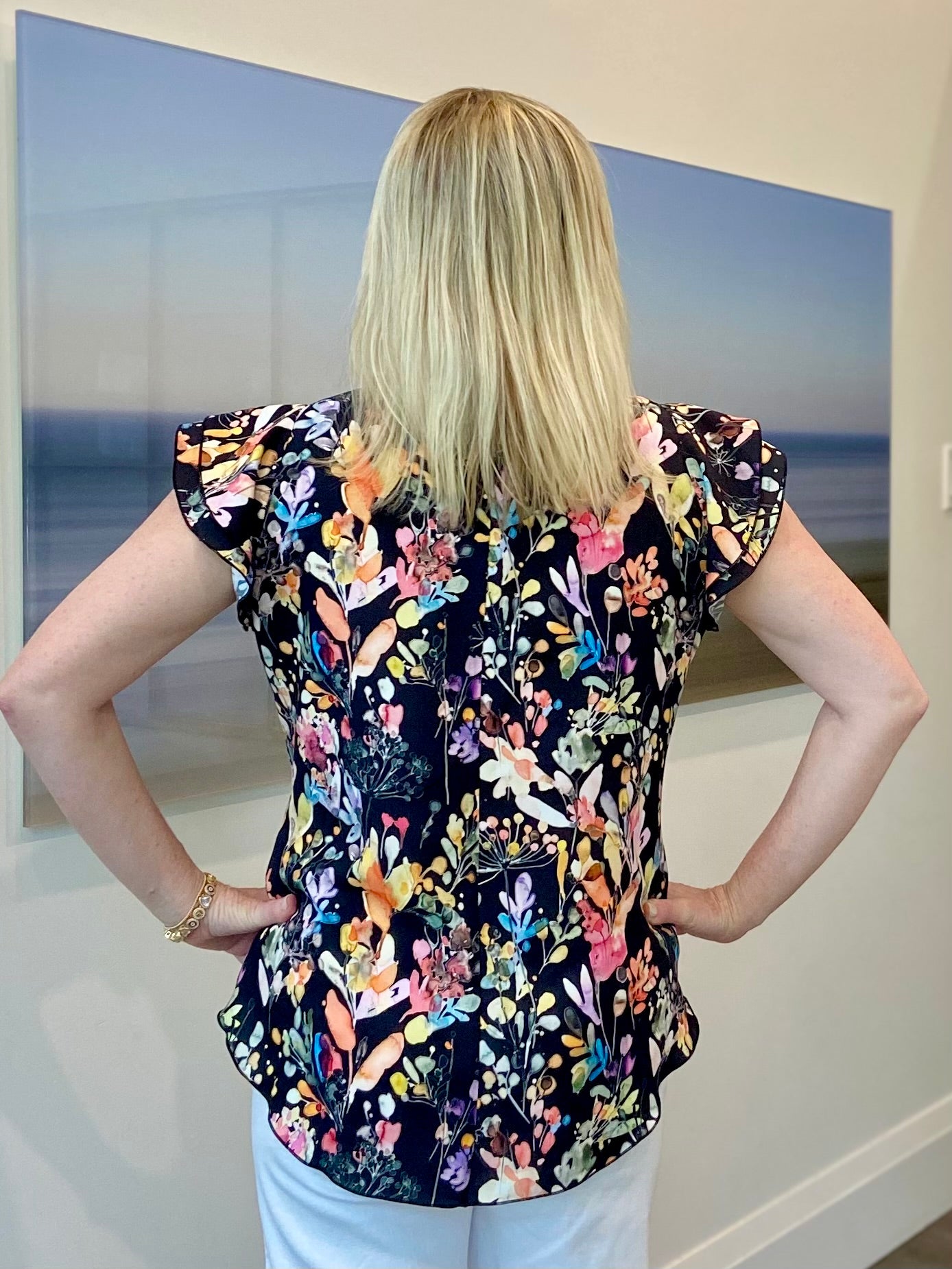 Black Floral Blouse