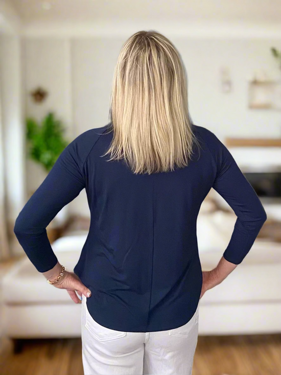 Navy Bamboo V-Neck - PRE-SHOP